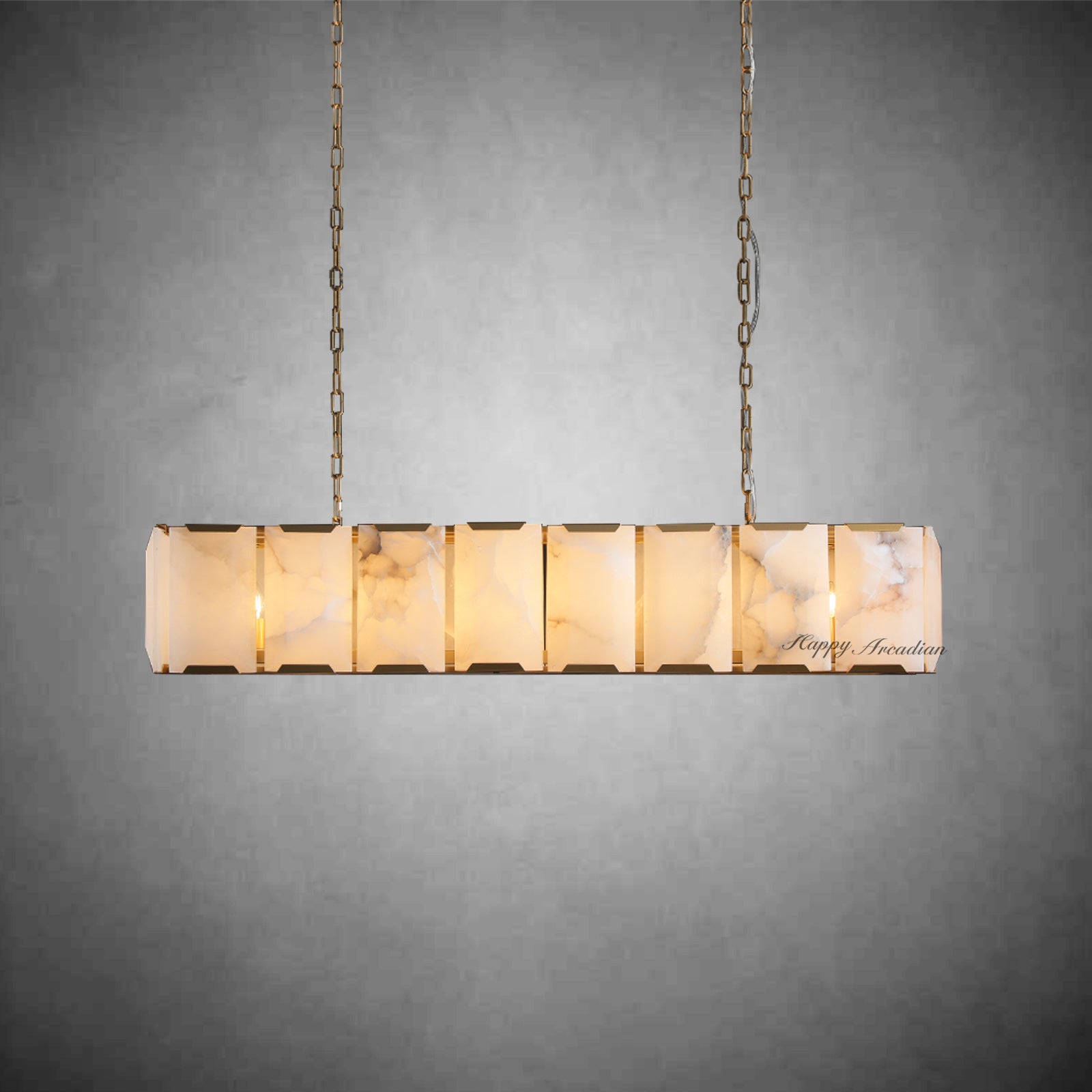 Halloway Calcite Rectangular Chandelier for Dining Room Bedroom