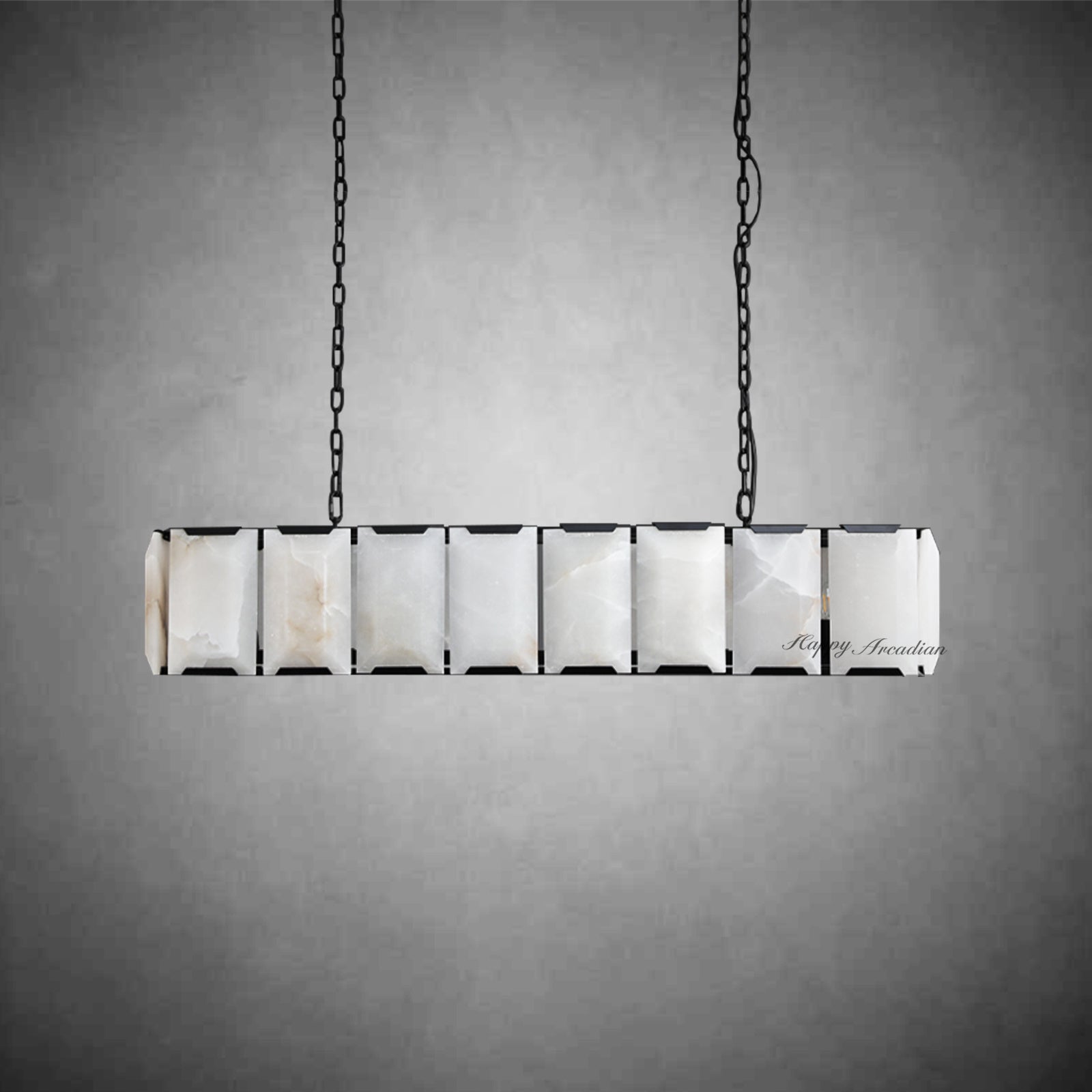 Halloway Calcite Rectangular Chandelier for Dining Room Bedroom