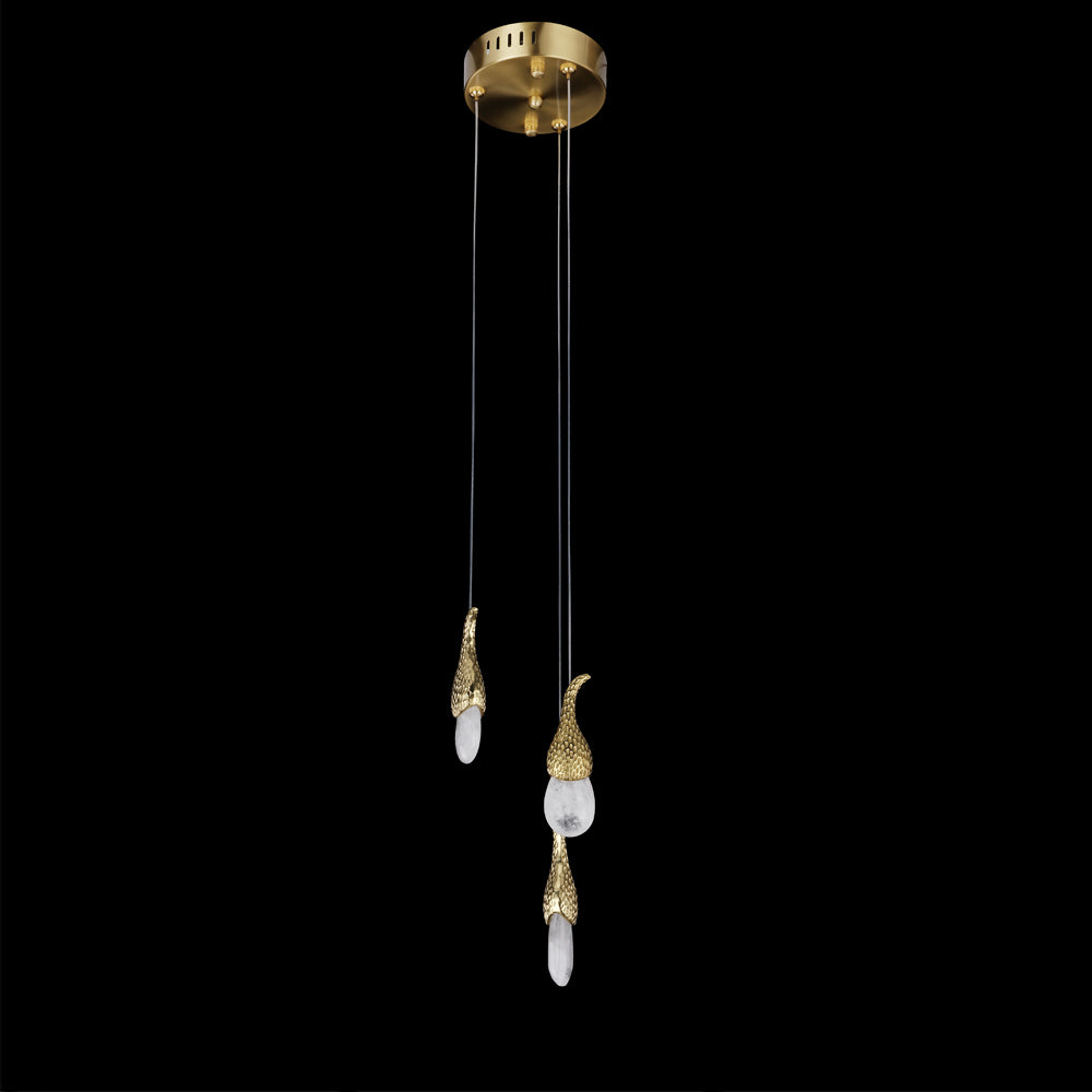 Kathleen Rock Crystal Modern LED 3 Light Short shape Pendant Lamp Fixture