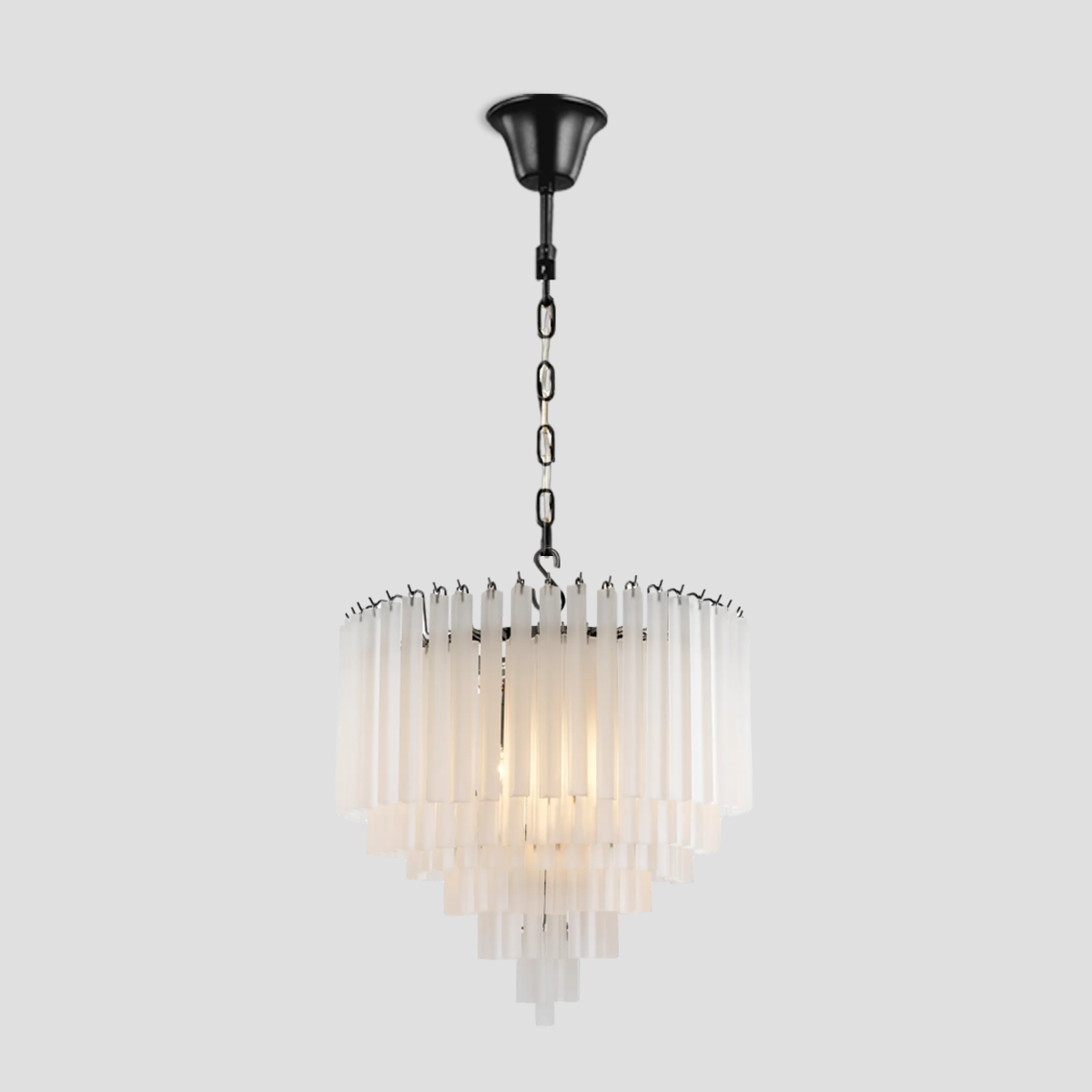 3-Tier Glass Round Chandelier 24"