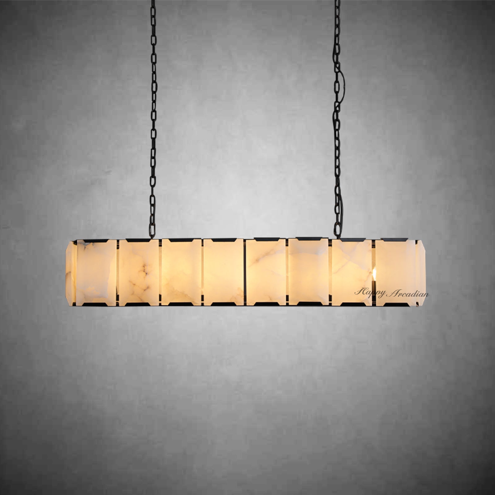 Halloway Calcite Rectangular Chandelier for Dining Room Bedroom