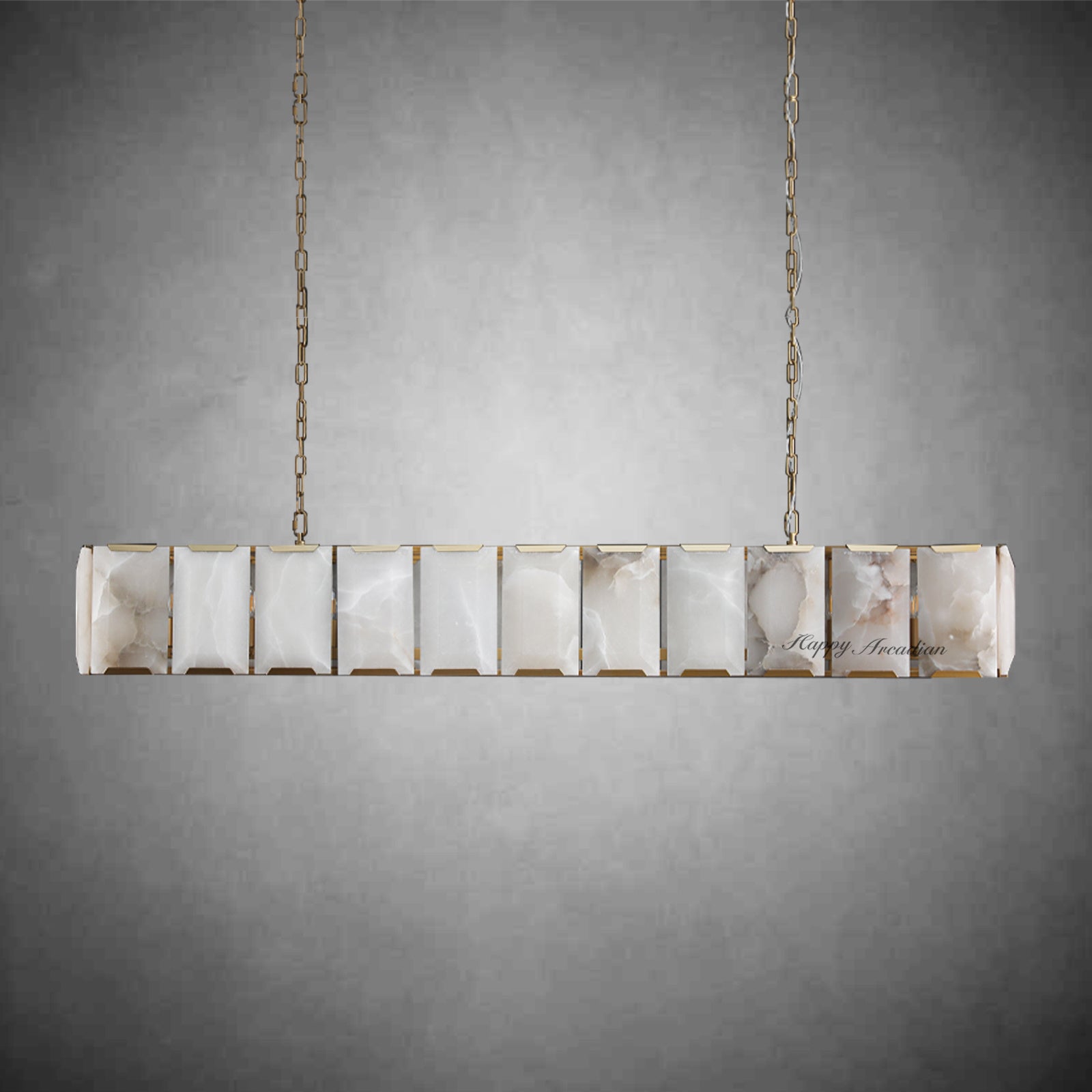 Halloway Calcite Rectangular Chandelier for Dining Room Bedroom
