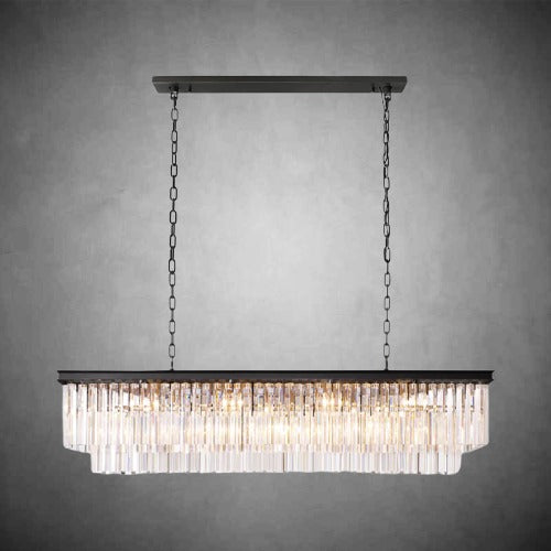 Zestra 2-Layer Crystal Rectangle Chandelier