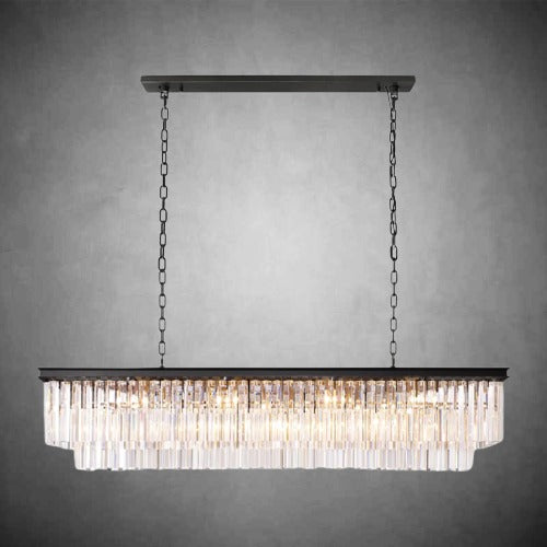 Zestra 2-Layer Crystal Rectangle Chandelier