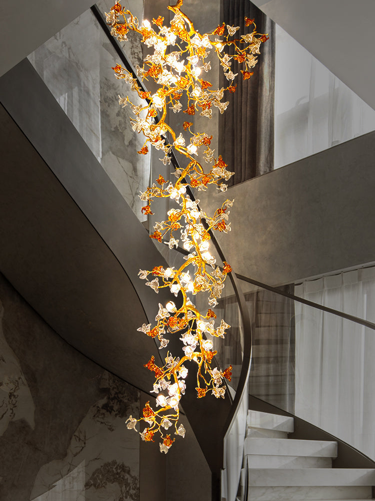 Luxury Villa Elegant Villa Blossom and Branch Chandelier, Kevin Studio 31.5" W x 81.61" H