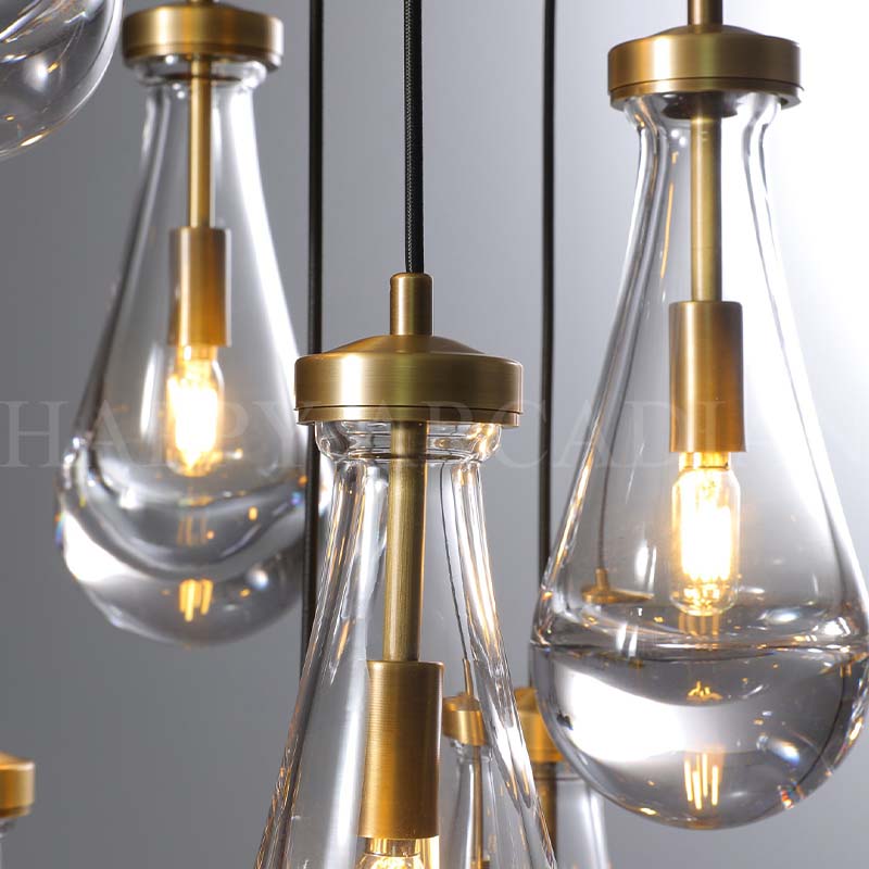 HA Raindrop Glass Linear Chandelier 54"