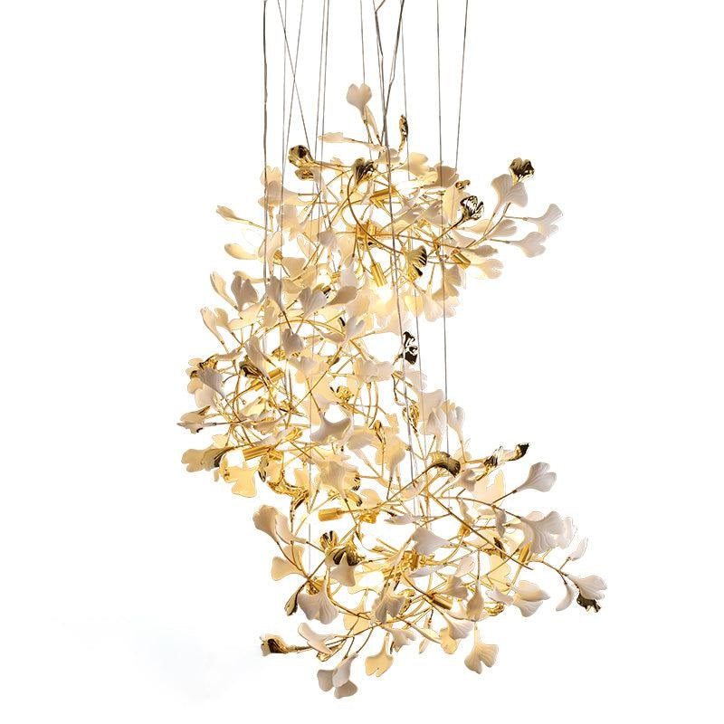 Gliss Ginkgo Staircase Long Branch Chandelier