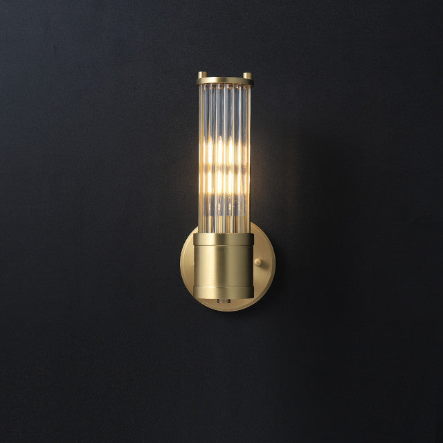 Glass Roman Column Wall Sconce