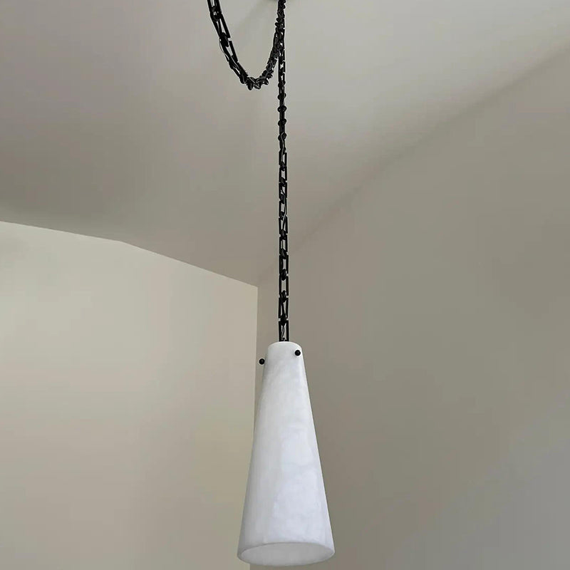 Contemporary Casey Chandelier 5-Light Vintage Alabaster Pendant Cluster