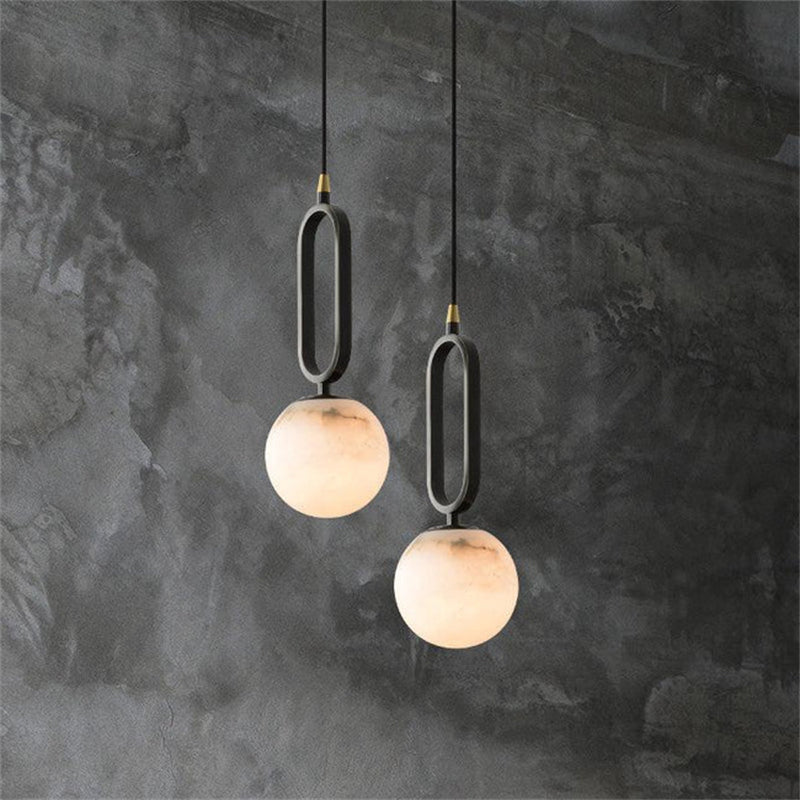 Alabaster Sphere Pendant Light