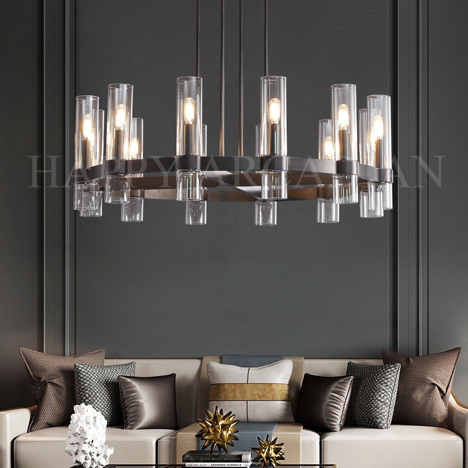HA Rebecca Round Chandelier 36″, 12-Lights