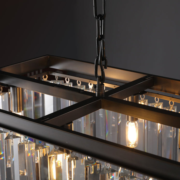 Zestra Crystal Rectangular Chandelier 59"