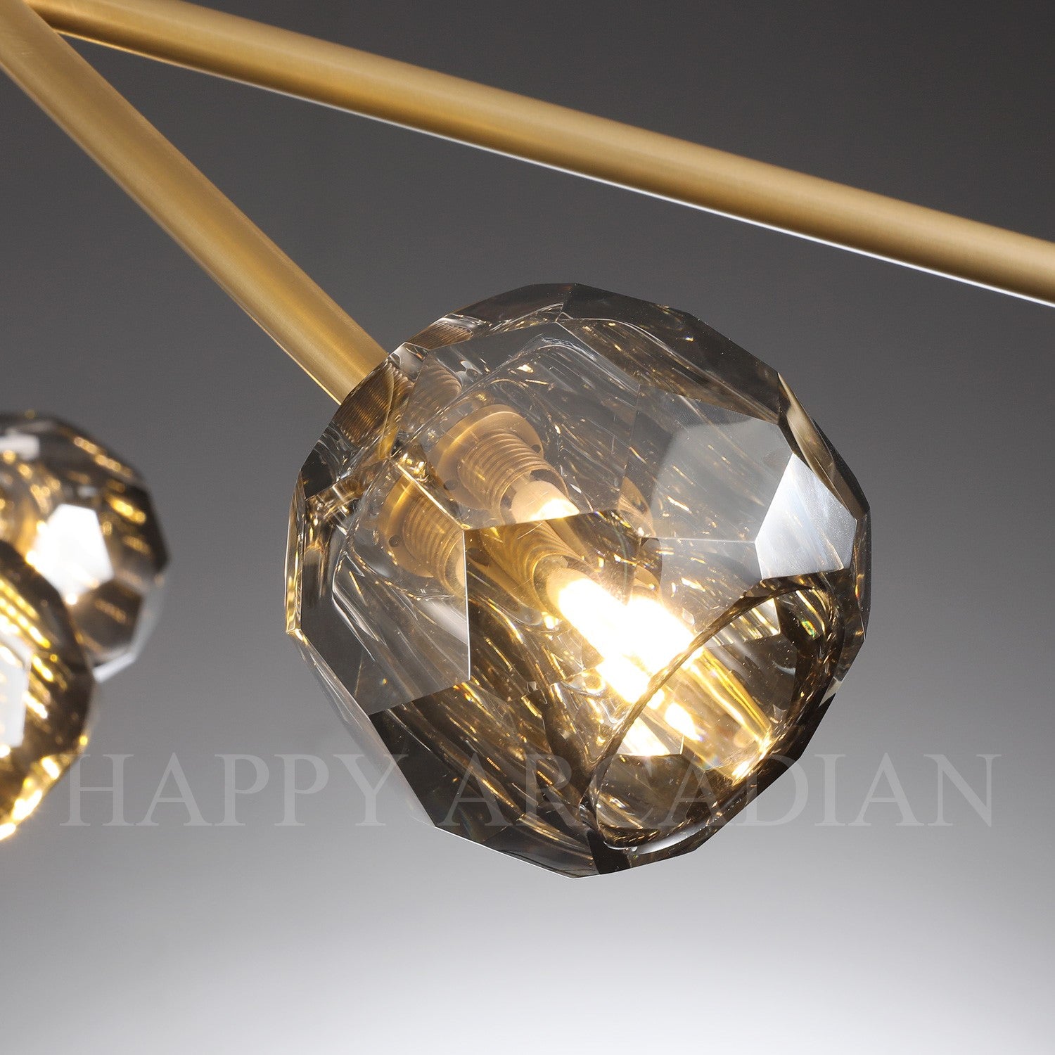 HA Bola De Smoke Crystal Round Chandelier 60"