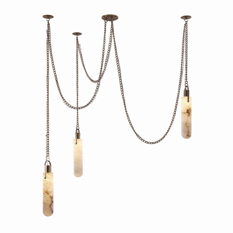 Theresa 3 Light LED Multi-Drop Alabaster Chandelier Lighting