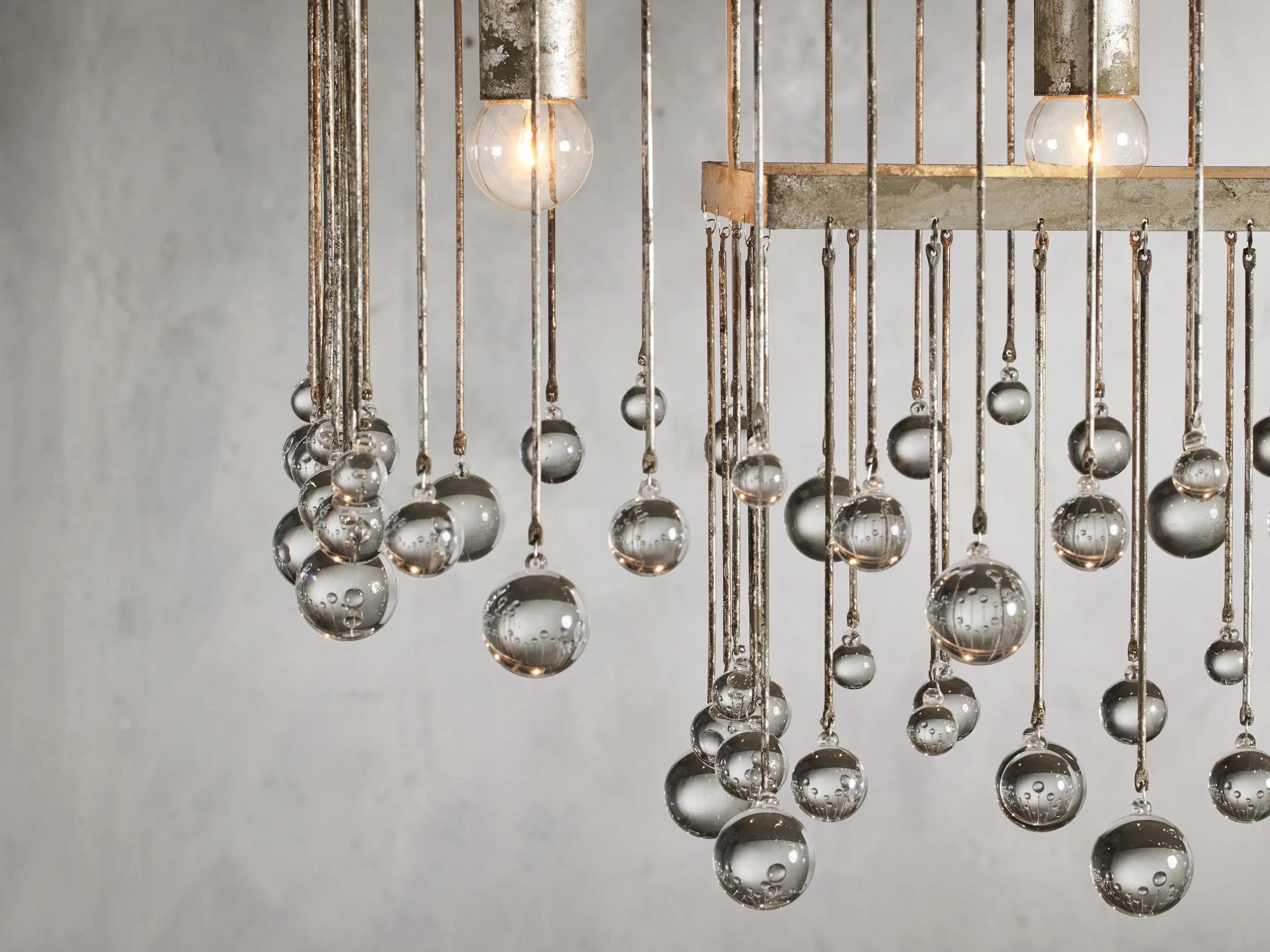 Aubrey Crystal Ball Rectangular Chandelier 47'' 60''