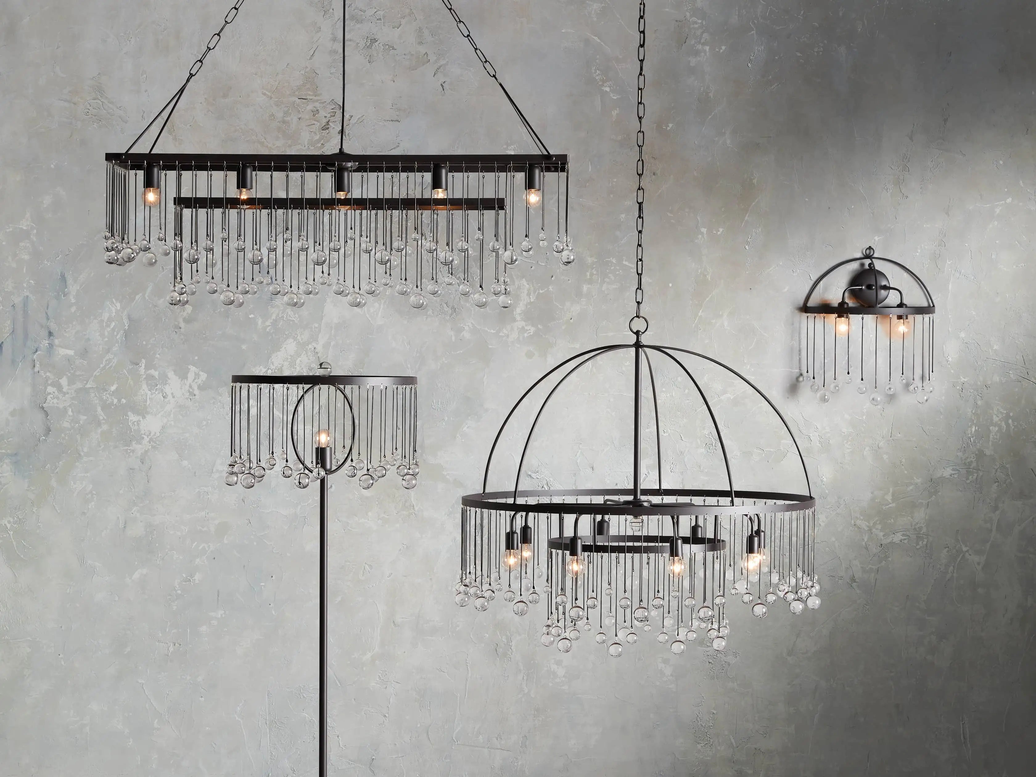 Crystal Ball Aubrey Round Chandelier 5 Light / 8 Light