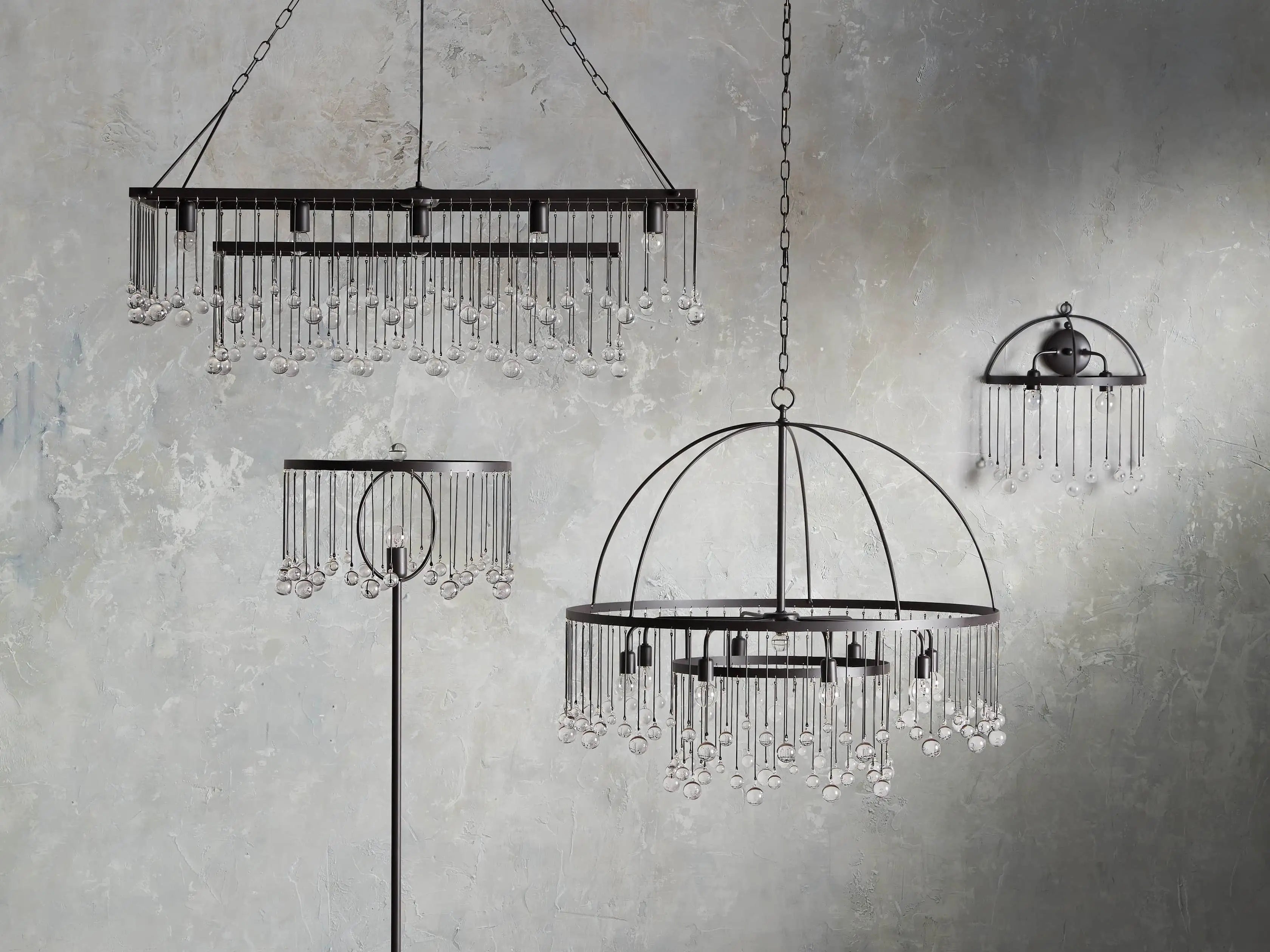 Crystal Ball Aubrey Round Chandelier 5 Light / 8 Light