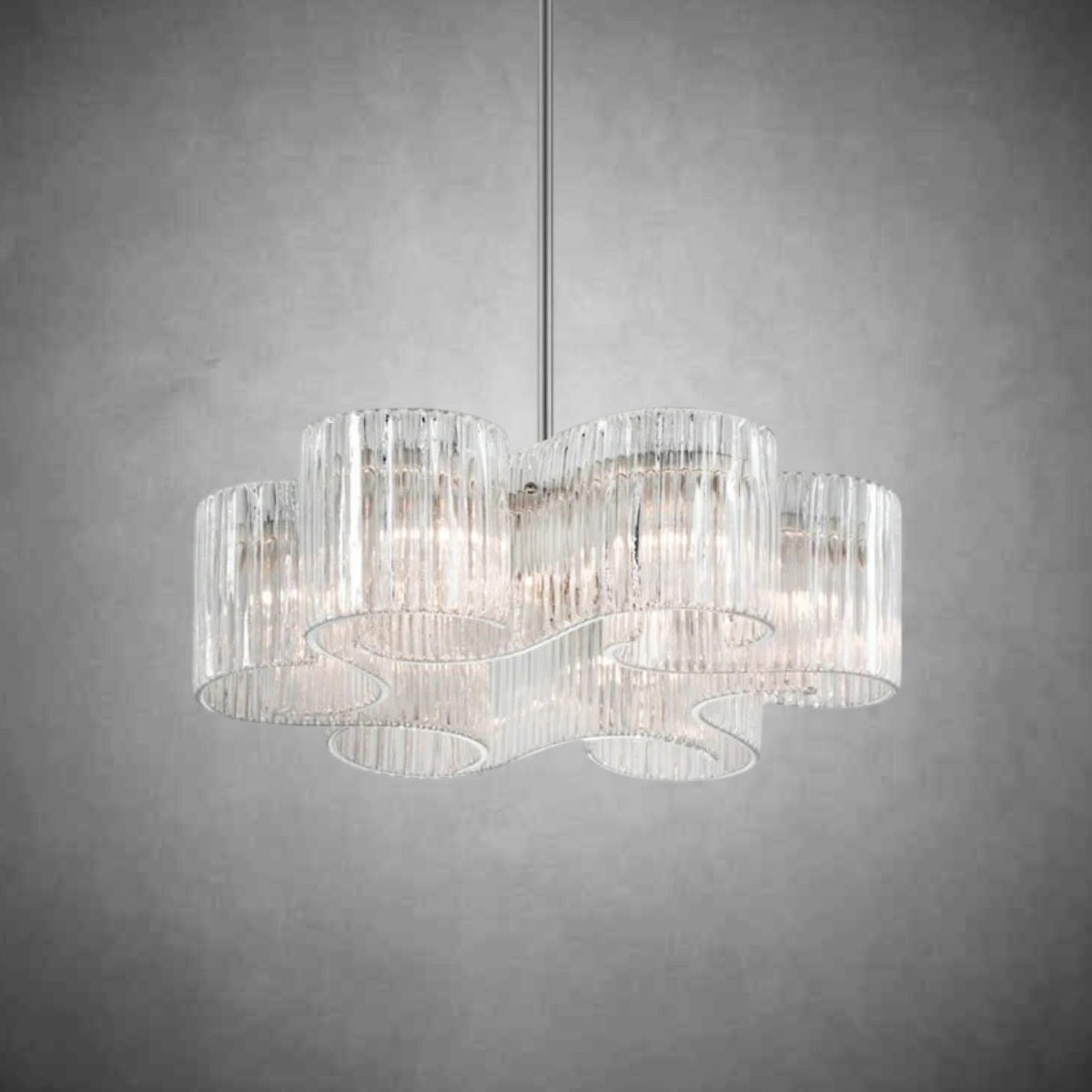 Circo 6 Light Pendant - Satin Silver Leaf