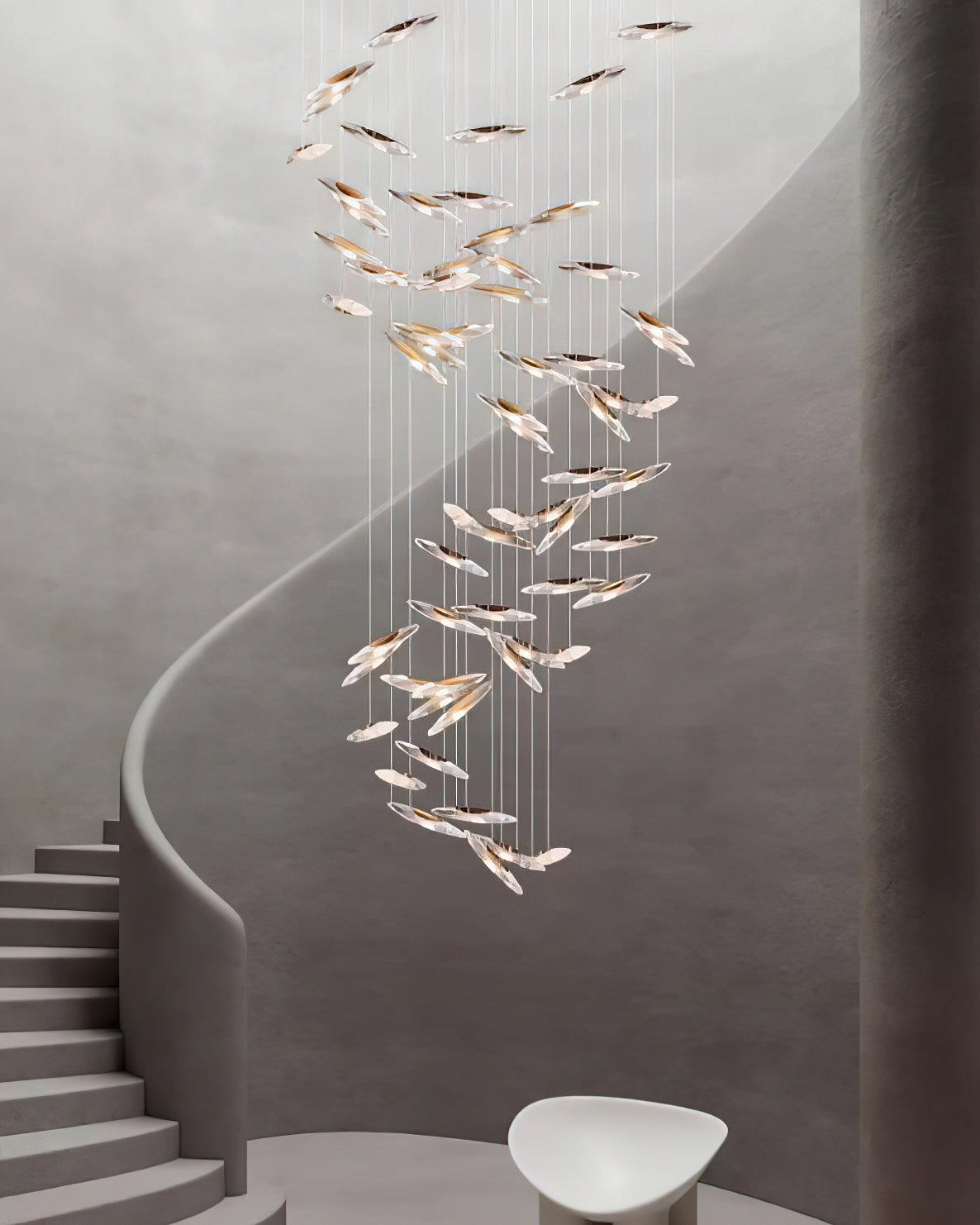 Moonlight Whispers Chandelier,Modern Spiral Glass Customisable Chandelier