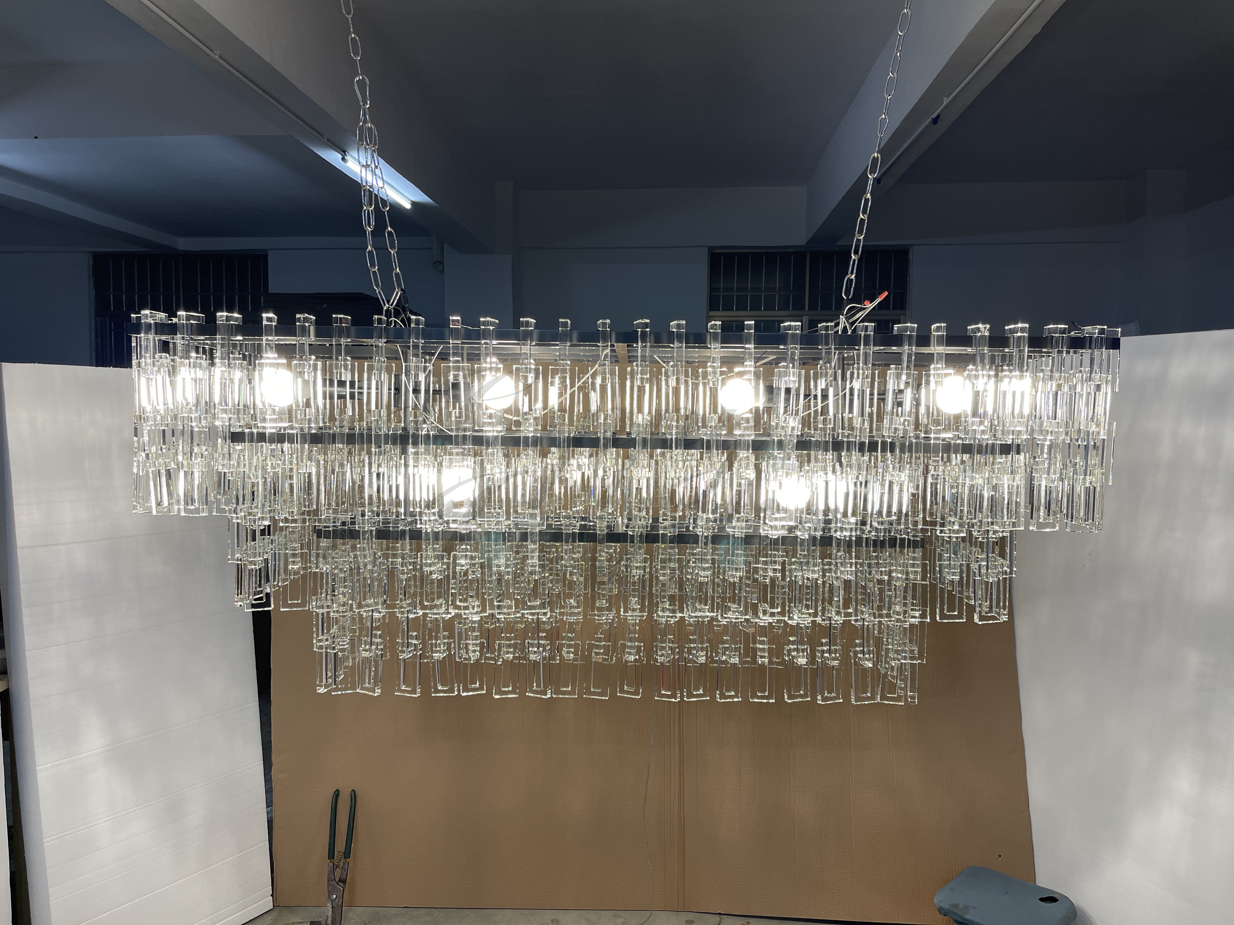 Seraphina Tiered K9 Crystal Rectangle Chandelier