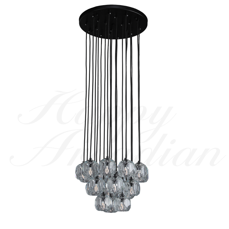 HA Bola De Crystal Round Cluster Chandelier 30" 40''
