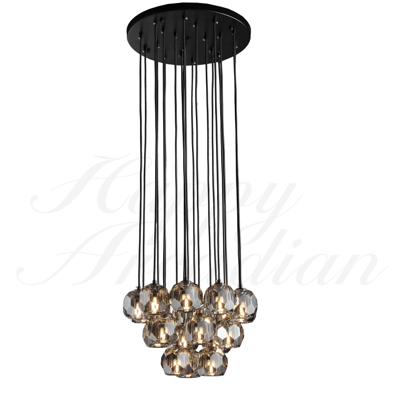 HA Bola De Crystal Round Cluster Chandelier 30" 40''