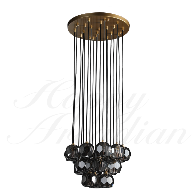 HA Bola De Crystal Round Cluster Chandelier 30" 40''