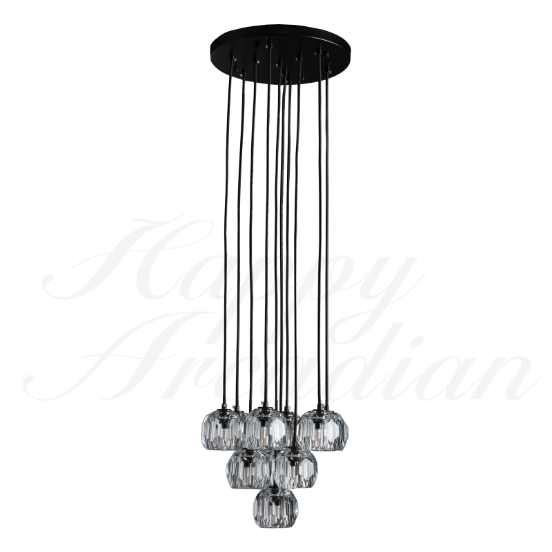 HA Bola De Crystal Round Cluster Chandelier 30" 40''