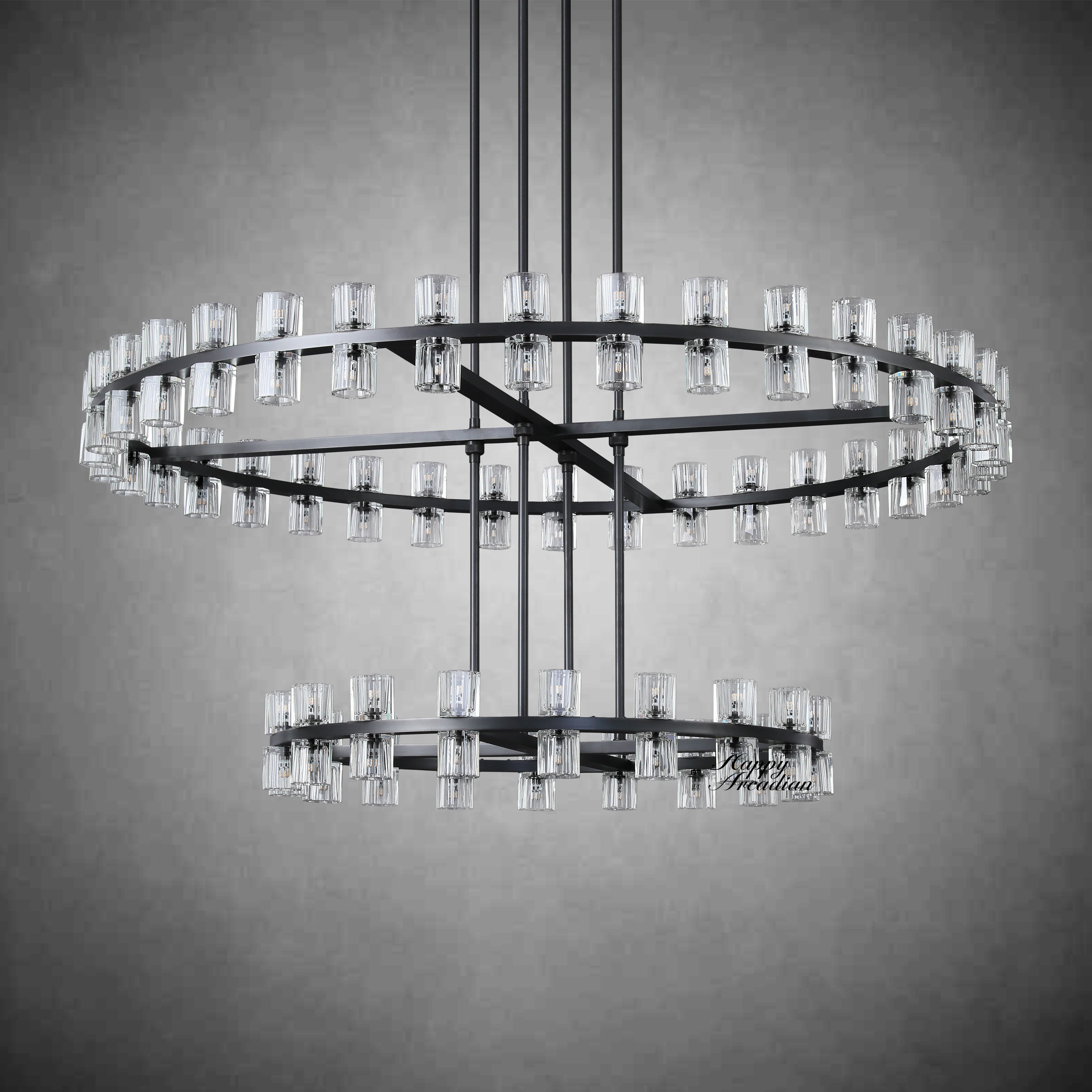 HA Harrison 2-Tier Round Chandelier 60″, 108-Lights