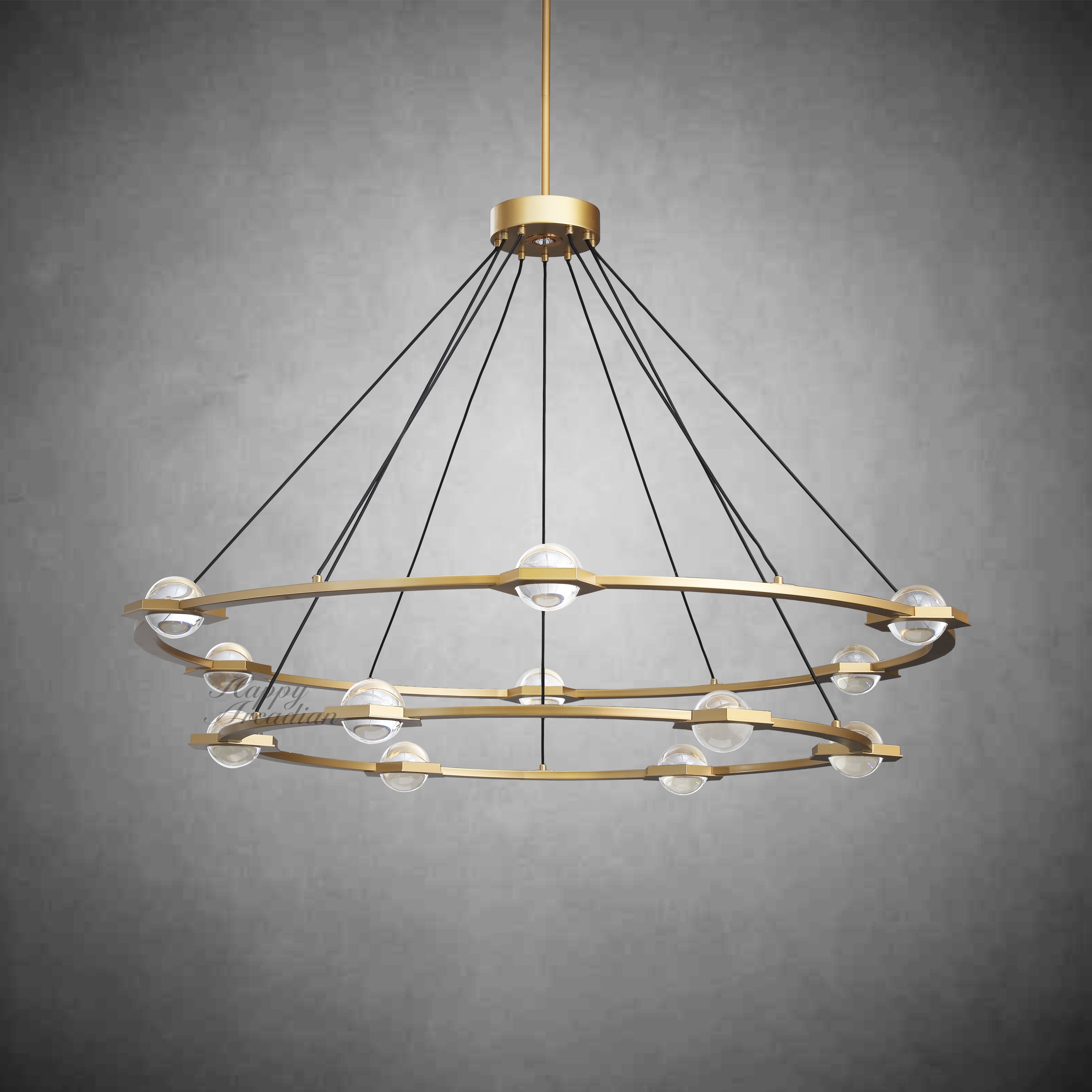 Celestra Crystal Ball 2-Tier Round Chandelier48'' 60"