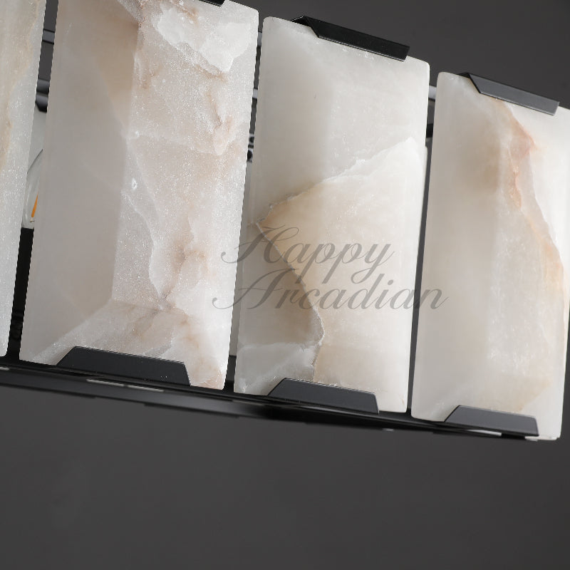 Halloway Calcite Rectangular Chandelier for Dining Room Bedroom