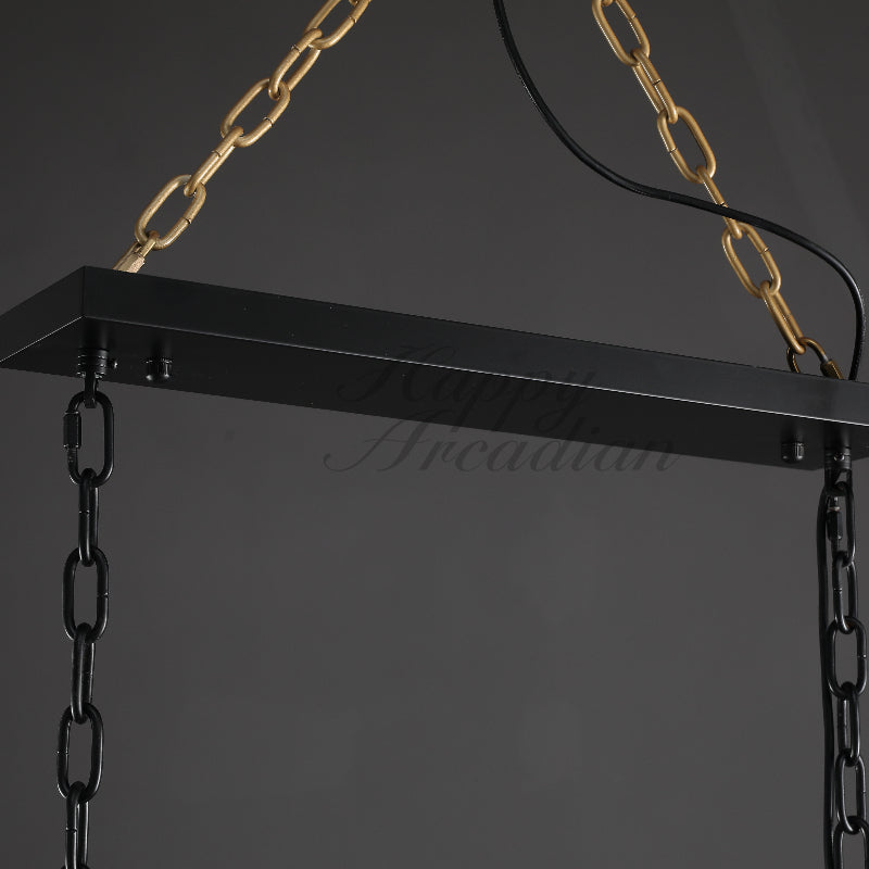 Halloway Calcite Rectangular Chandelier for Dining Room Bedroom