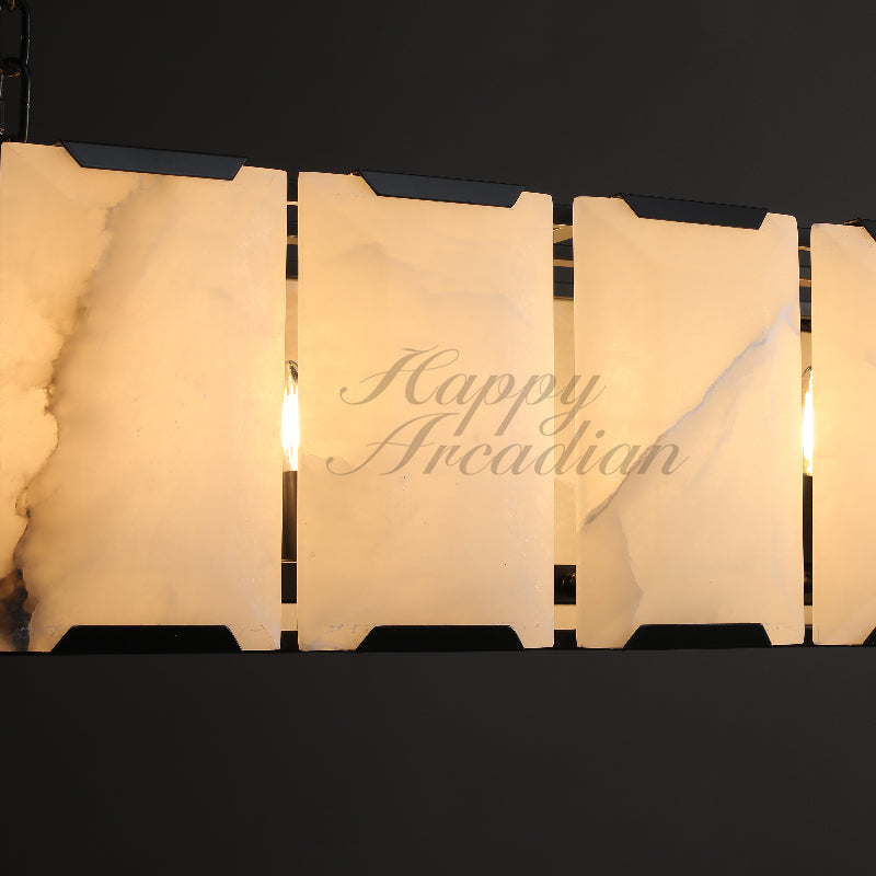 Halloway Calcite Rectangular Chandelier for Dining Room Bedroom