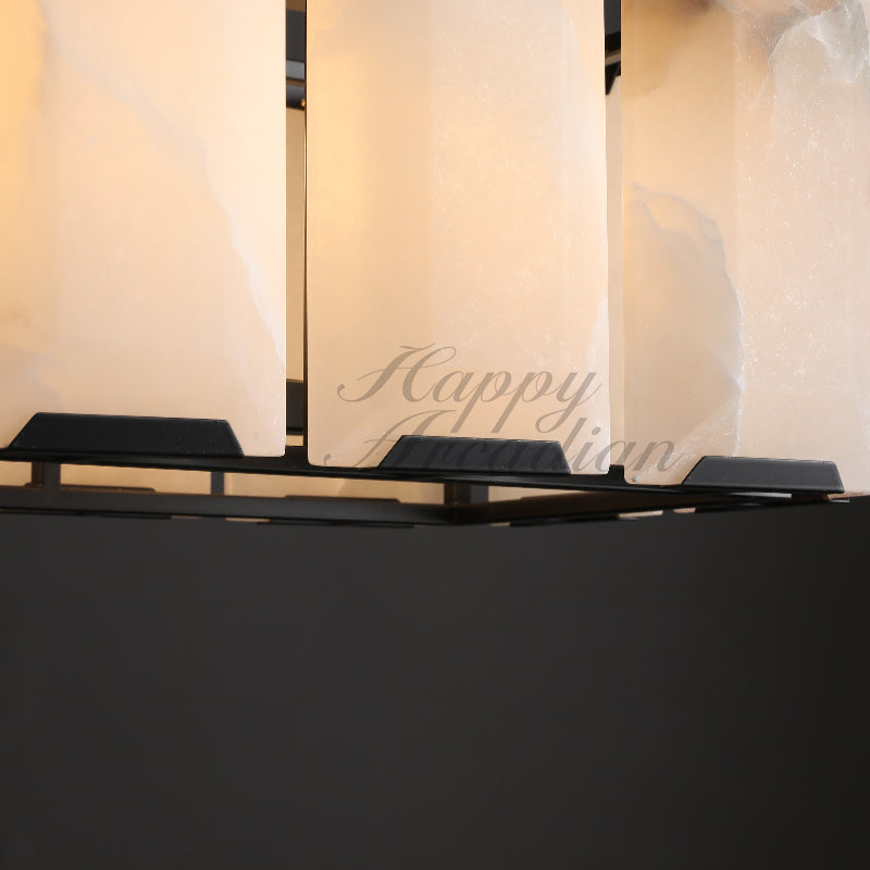 Halloway Calcite Rectangular Chandelier for Dining Room Bedroom