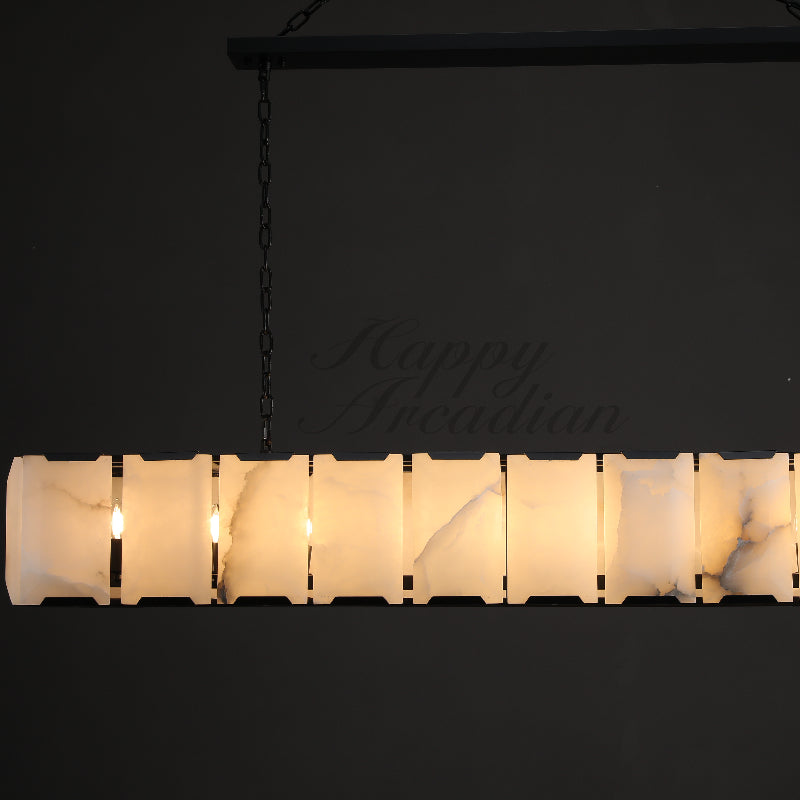 Halloway Calcite Rectangular Chandelier for Dining Room Bedroom
