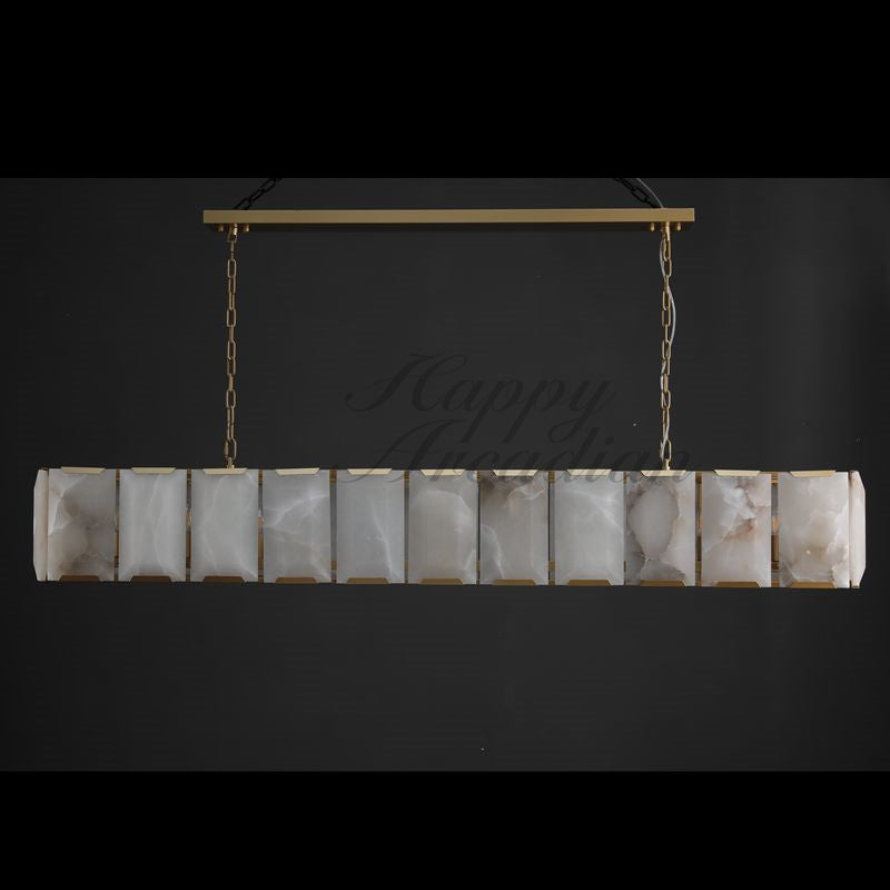 Halloway Calcite Rectangular Chandelier for Dining Room Bedroom