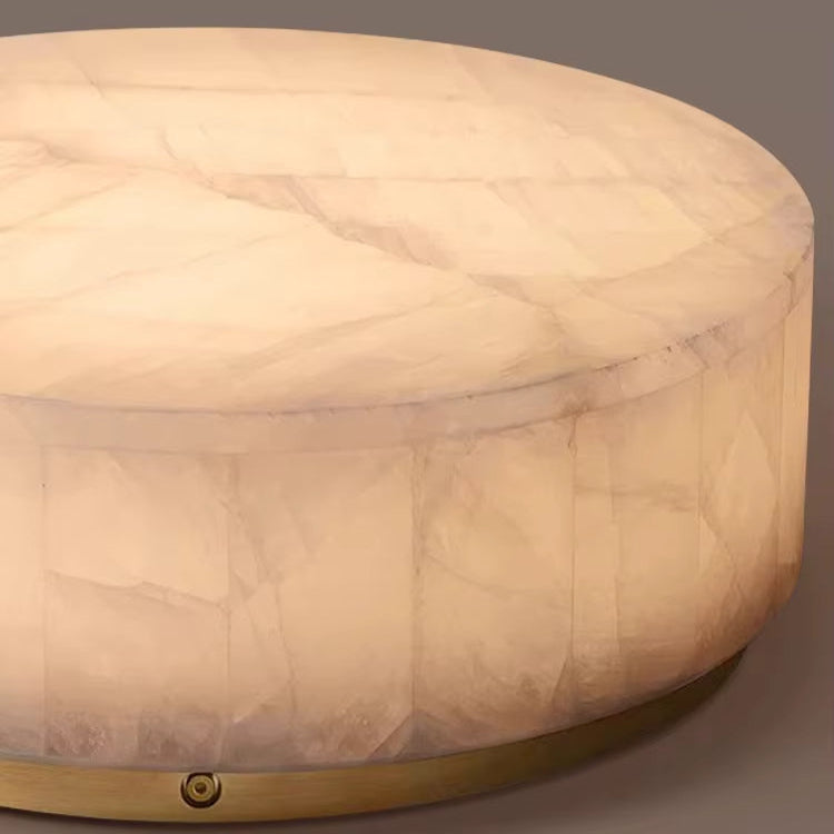 HA Cressida Modern Calcite Round Flushmount 6'' 10'' 14'' For Bedroom, Bathroom