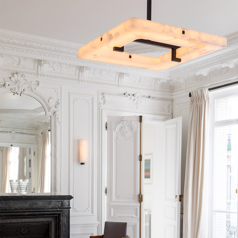 Sebastian Modern Square Alabaster Chandelier Lighting