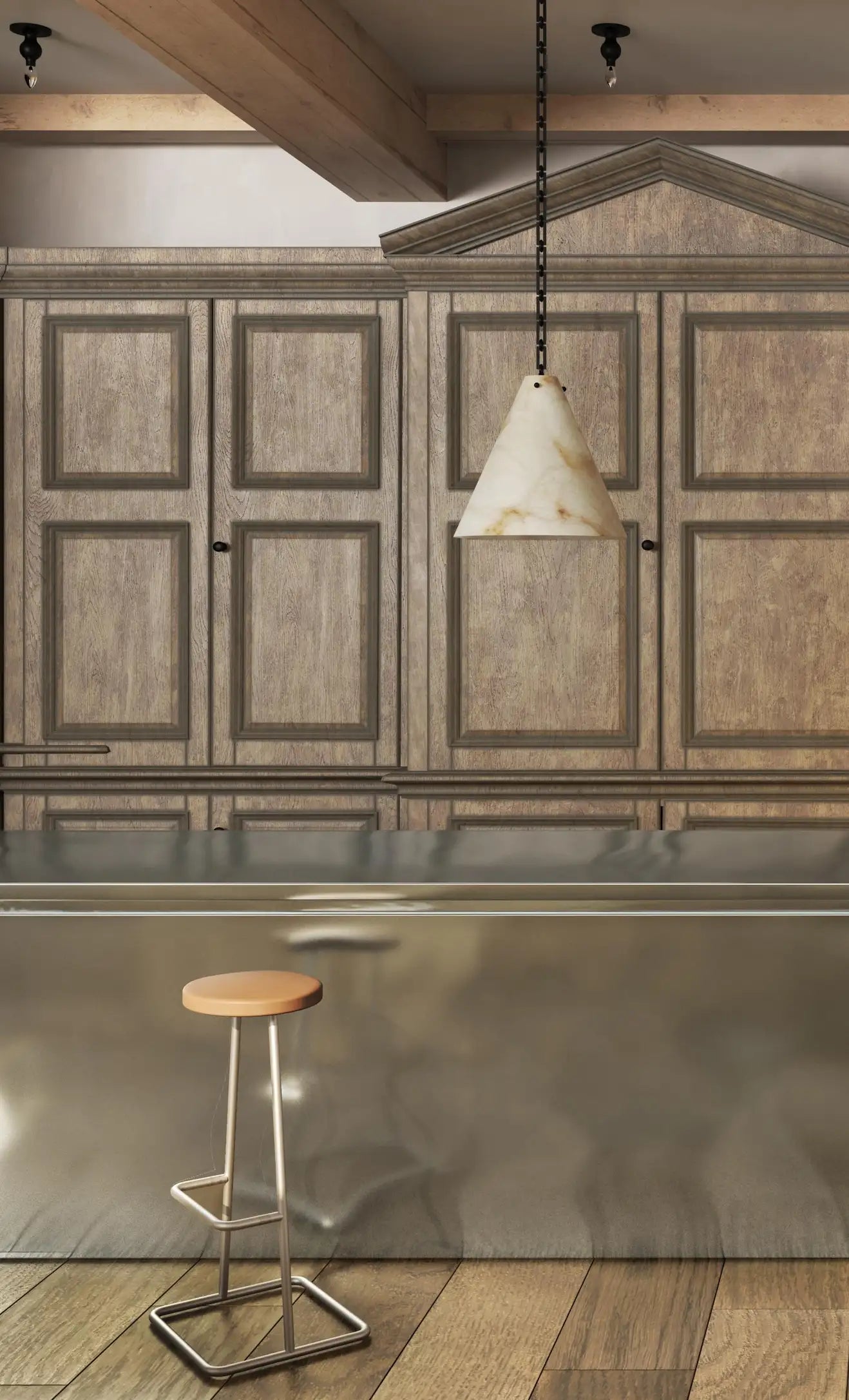 Contemporary Casey Large Alabaster Pendant Light For Kitchen Island, Living Room
