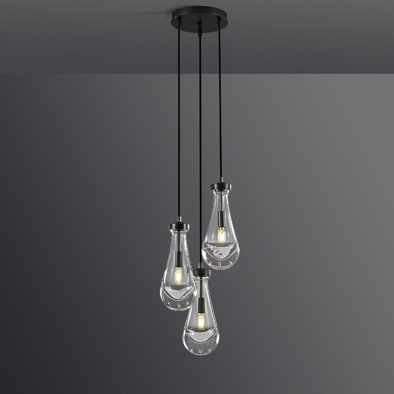 Raindrop round chandelier 8"(cord) 3-Light