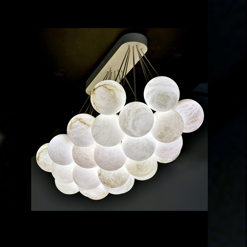 Christian Luxury Rectangular Chandelier Alabaster Ball Chandelier