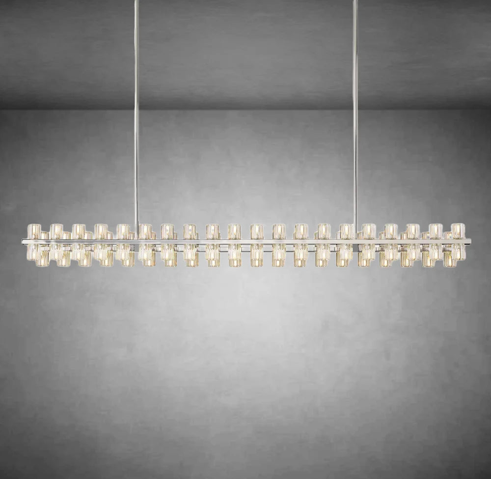 HA Harrison Crystal Rectangular Chandelier 54" 72"