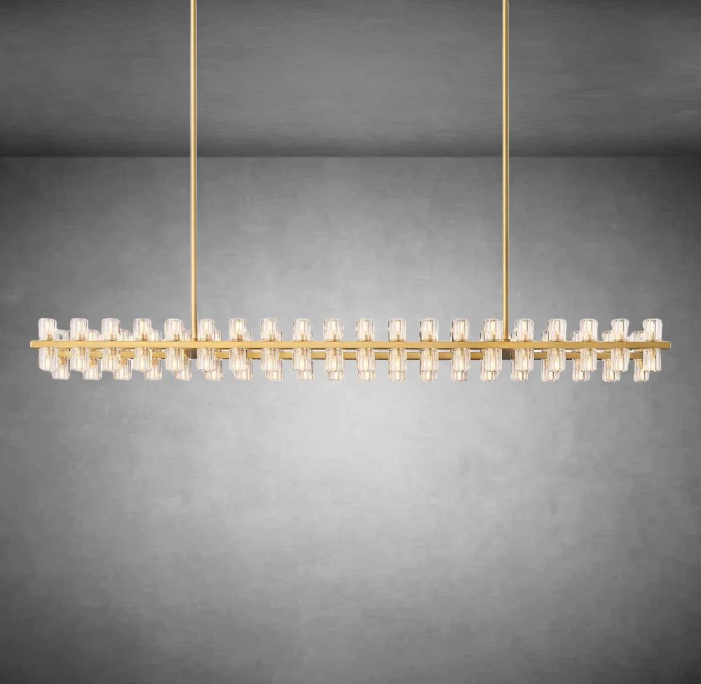 HA Harrison Crystal Rectangular Chandelier 54" 72"