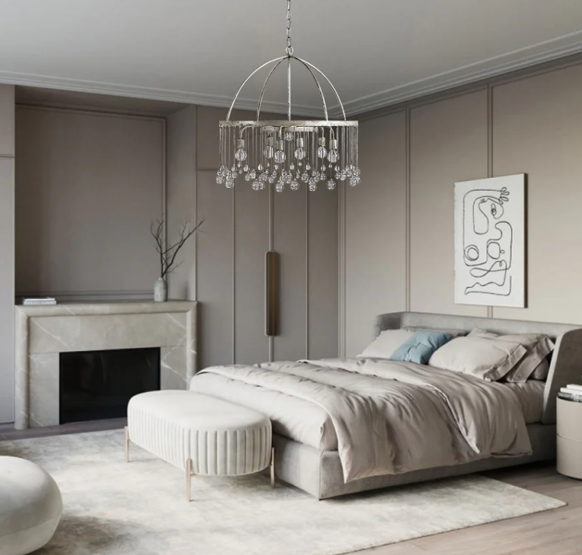 Crystal Ball Aubrey Round Chandelier 5 Light / 8 Light