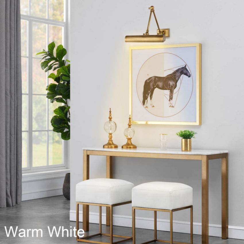 Brass Double Plug-In Hardwired Picture Light