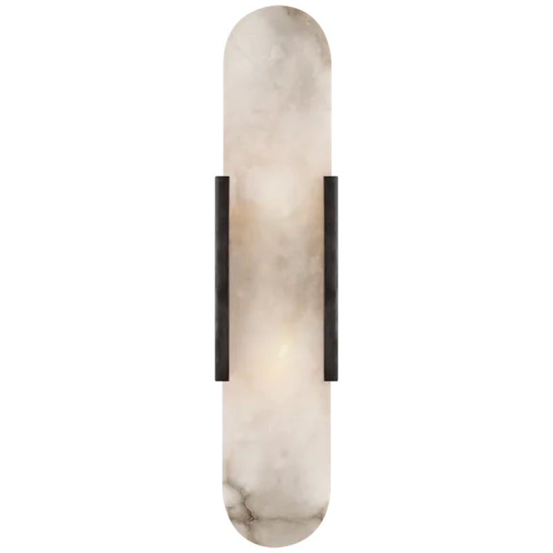 Koltin Melange Elongated Alabaster Wall Sconce J-CHANDELIER Black H 20''