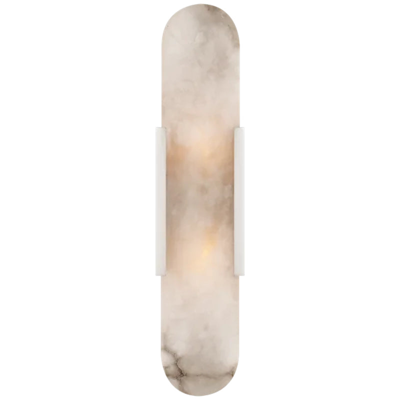Koltin Melange Elongated Alabaster Wall Sconce J-CHANDELIER Polished Nickel H 20''