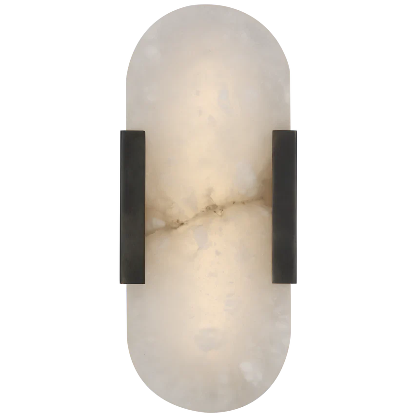 Koltin Melange Elongated Alabaster Wall Sconce J-CHANDELIER Black H 13.8''
