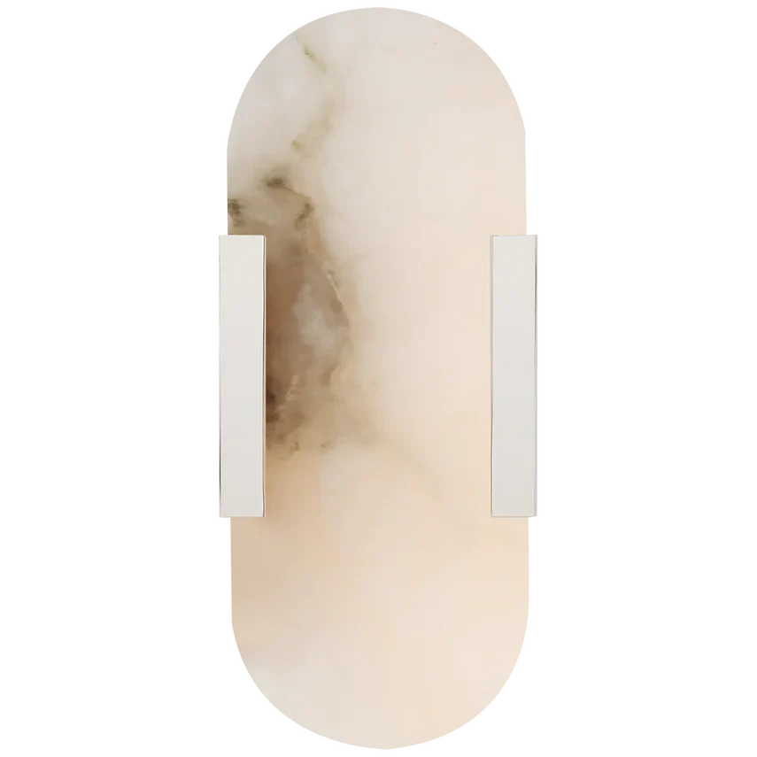 Koltin Melange Elongated Alabaster Wall Sconce J-CHANDELIER Polished Nickel H 13.8''