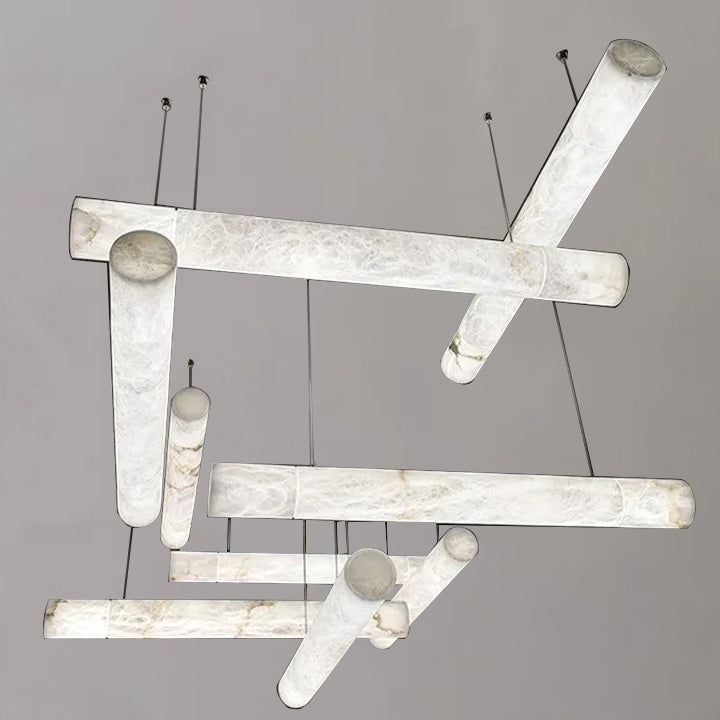 Alabaster Linear Pendant Light Over Kitchen Island